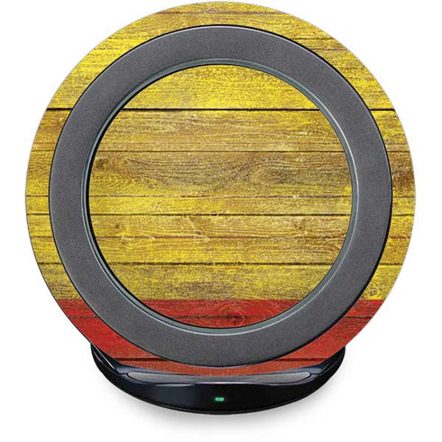 Spain Flag Dark Wood Fast Charge Wireless Charging Stand Skin